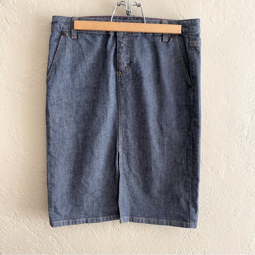 J. Crew Slit Front Denim Jean Pencil Skirt Size 4